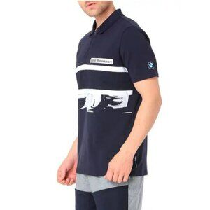 BMW Motrorsports Shirt Mens MED 1/4 Zip Polo Short sleeve Car Graphic